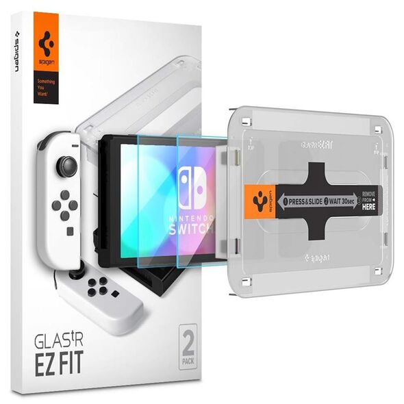Spigen σκληρυμένο γυαλί για Nintendo Switch OLED 2τμχ.