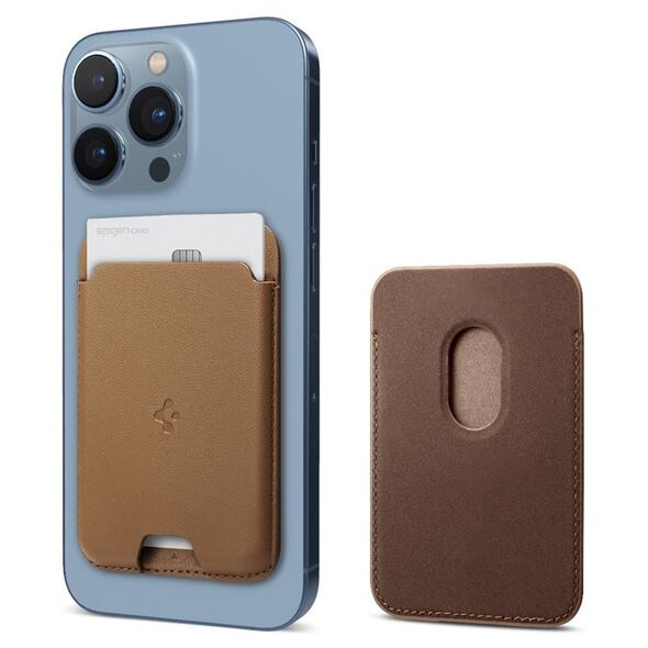 Spigen Καρτοθήκη Spigen Valentinus Magsafe Universal Magnetic Card Holder Brown