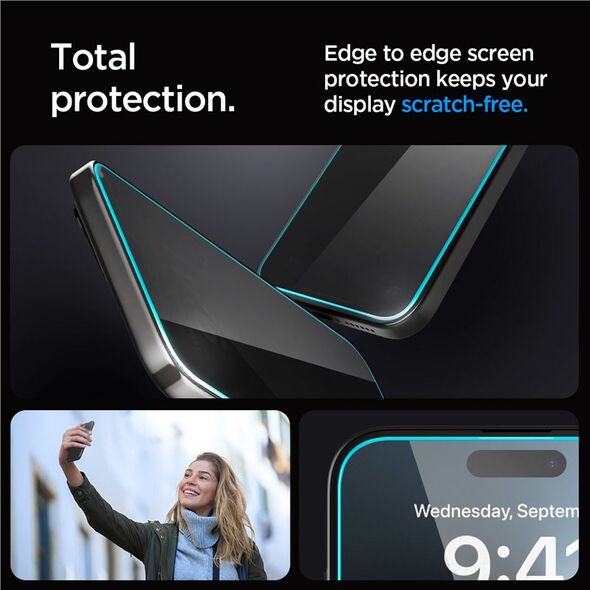 Spigen Tempered Glass Spigen Ez Fit 2-pack Iphone 15 Pro Privacy Braders