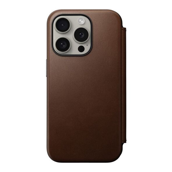 Nomad Nomad Σύγχρονο Δερμάτινο Φολίο, καφέ - iPhone 15 Pro