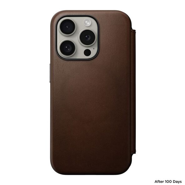 Nomad Nomad Σύγχρονο Δερμάτινο Φολίο, καφέ - iPhone 15 Pro