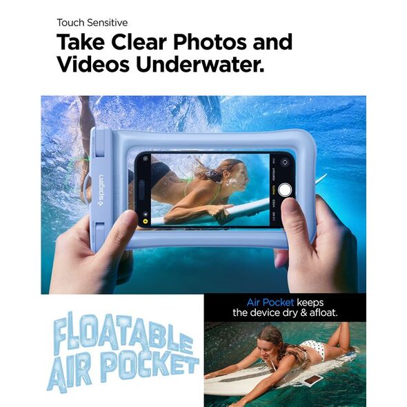 Spigen Spigen Aqua Shield WaterProof Floating Case A610 2 Pack, aqua blue
