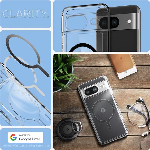 Spigen Spigen Ultra Hybrid OneTap Metal Ring MagSafe, μαύρο - Google Pixel 8