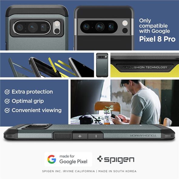Spigen Spigen Tough Armor, πράσινο της άβυσσος - Google Pixel 8 Pro 13186008 8809896746472