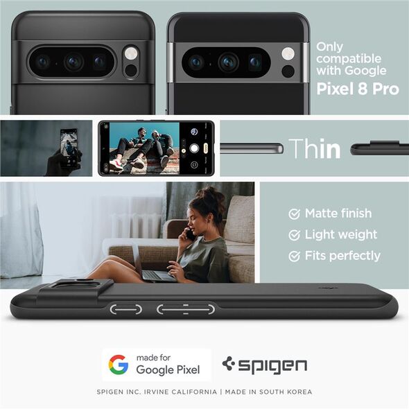 Spigen Spigen Thin Fit, μαύρο - Google Pixel 8 Pro