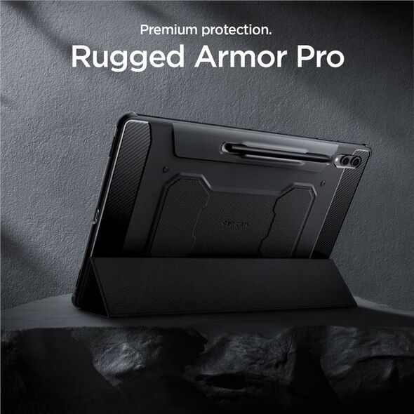 Θήκη για tablet Spigen Rugged Armor Pro, μαύρο - Samsung Galaxy Tab S9 Ultra/Tab S8 Ultra