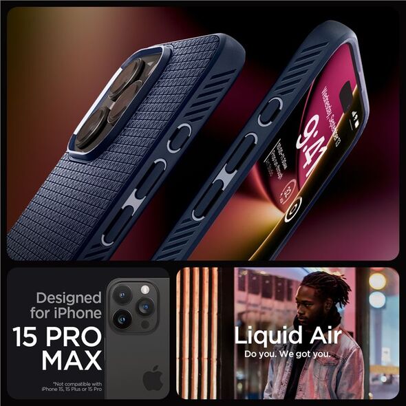 Spigen Spigen Liquid Air iPhone 15 Pro Max 6,7" μπλε ναυτικό ACS06563