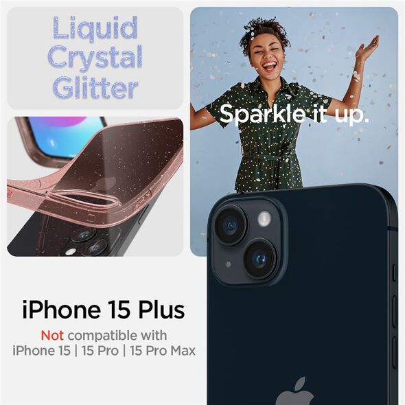 Spigen Spigen Liquid Crystal Glitter, rose quartz - iPhone 15 Plus