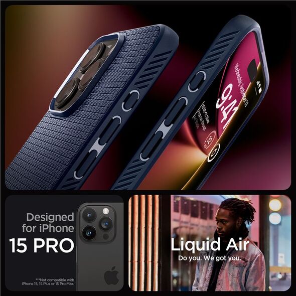 Spigen Spigen Liquid Air iPhone 15 Pro 6.1" μπλε ναυτικό ACS06705