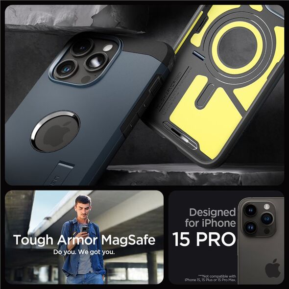 Spigen Spigen Tough Armor MagSafe, metal slate - iPhone 15 Pro
