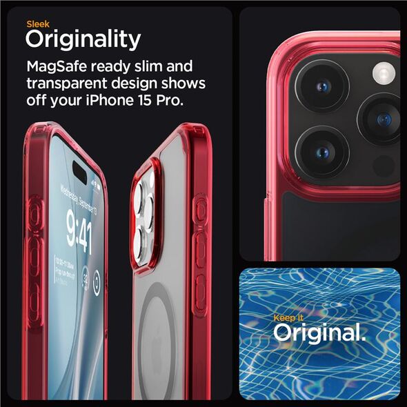 Spigen Spigen Ultra Hybrid MagSafe, frost deep red - iPhone 15 Pro
