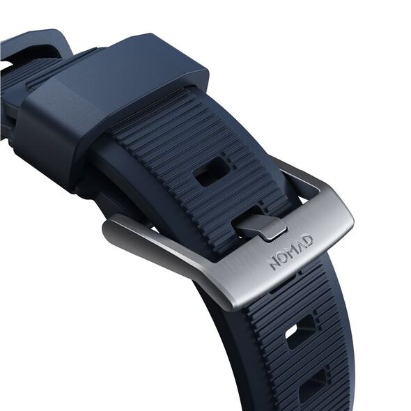 Nomad Nomad Rugged Strap, atlantic blue/silver - AW Ultra 2/1 49mm 9/8/7 45mm/6/SE/5/4 44mm/3/2/1 42mm