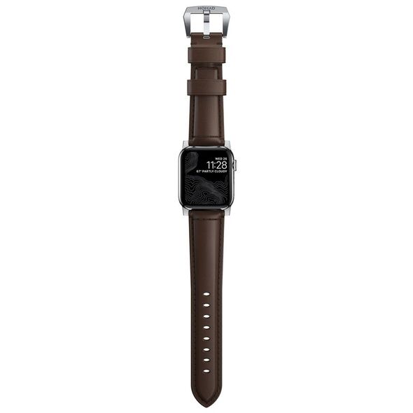 Nomad NOMAD Strap Traditional Leather Brown 42mm / 44mm Connector Silver