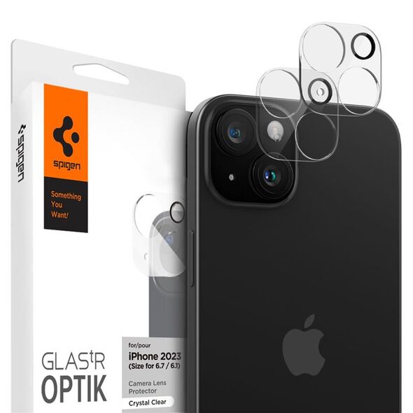 Spigen Spigen Glass tR Optik 2 Pack, crystal clear - iPhone 15/15 Plus/14/14 Plus