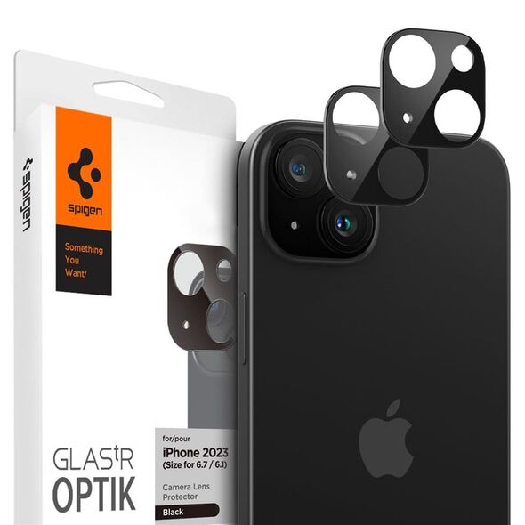 Spigen Spigen Glass tR Optik 2 Pack, black - iPhone 15/15 Plus/14/14 Plus