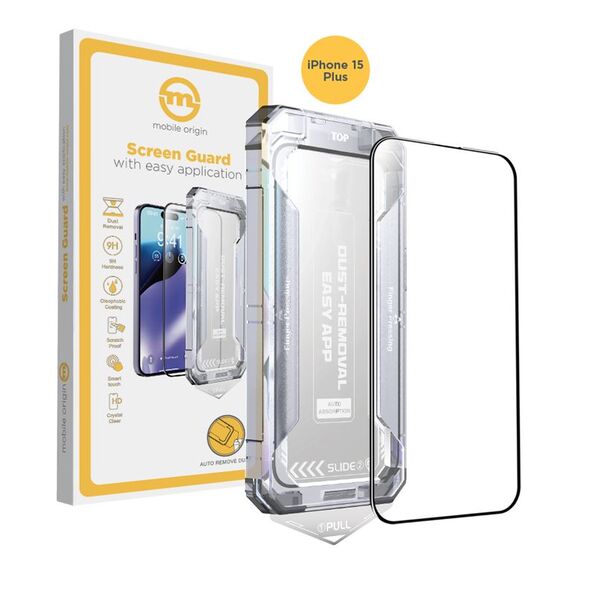 Προστατευτικό γυαλί με εφαρμογέα iPhone 15 Plus MOBILE ORIGIN