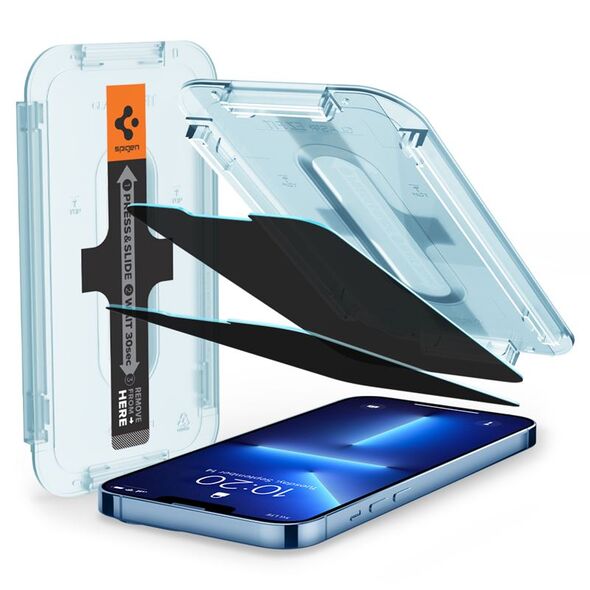 Spigen Tempered Glass Spigen GLAS.tR ez Fit Apple iPhone 13 Pro Max Privacy [2 PACK]