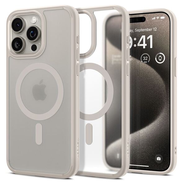 Spigen SPIGEN ULTRA HYBRID MAG MAGSAFE IPHONE 15 PRO MAX FROST NATURAL TITANIUM