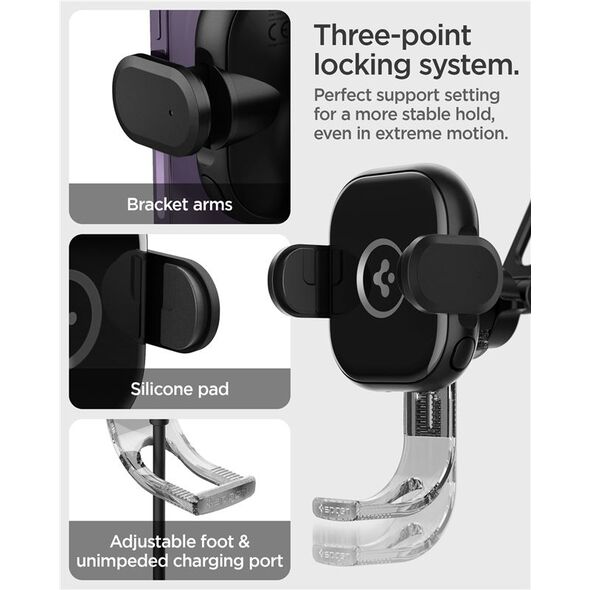 Φορτιστής Spigen SPIGEN UTS35W ONETAP UNIVERSAL WINDSHIELD & DASHBOARD CAR MOUNT ΑΣΥΡΜΑΤΟΣ ΦΟΡΤΙΣΤΗΣ ΜΑΥΡΟ