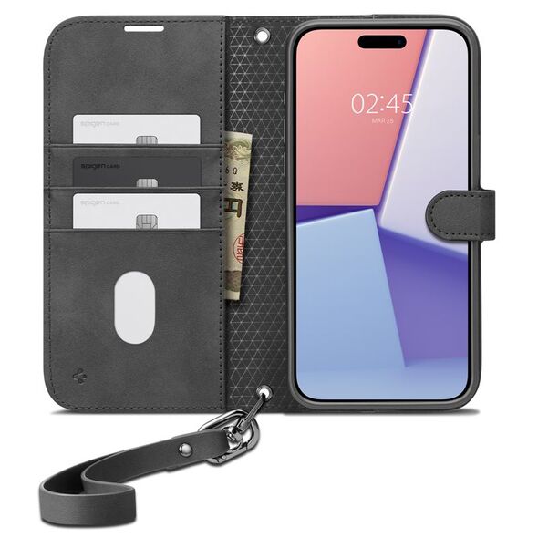 Spigen Wallet S Pro, μαύρο - iPhone 15 Pro Max