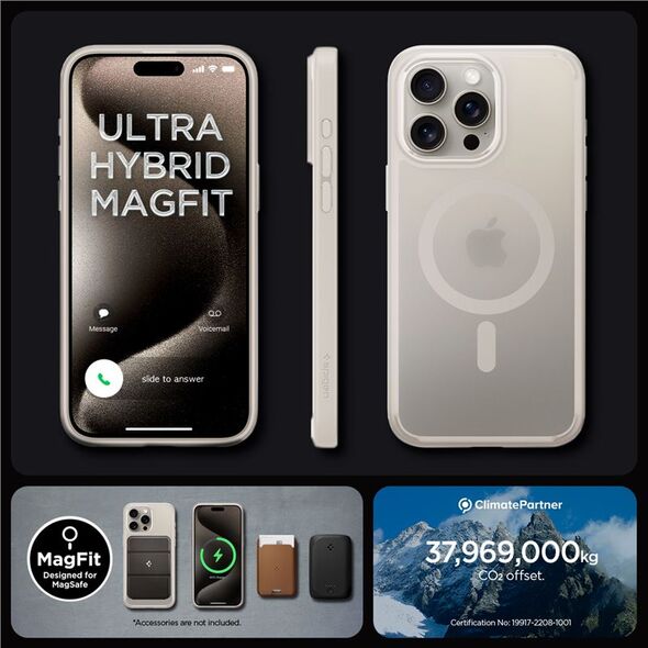 Spigen SPIGEN ULTRA HYBRID MAG MAGSAFE IPHONE 15 PRO MAX FROST NATURAL TITANIUM