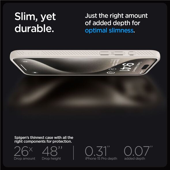 Spigen Spigen Liquid Air, natural titanium - iPhone 15 Pro