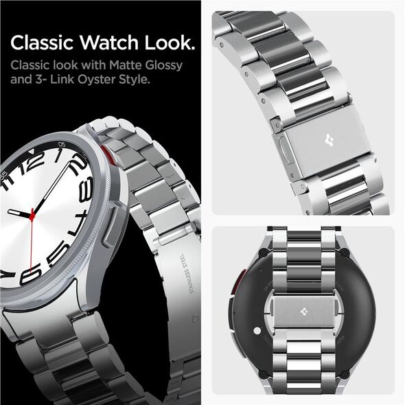 Spigen Modern Fit 316L Band, ασημί - Samsung Galaxy Watch6 Classic 47mm