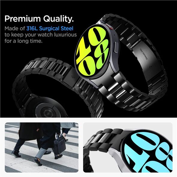 Spigen Modern Fit 316L Band, μαύρο - Samsung Galaxy Watch 6 44m