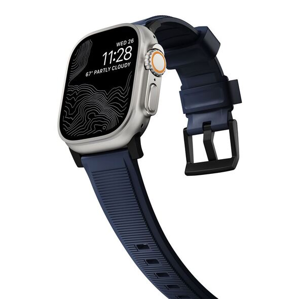 Nomad Nomad Rugged Strap, ατλαντικό μπλε/μαύρο - AW Ultra 2/1 49mm 9/8/7 45mm/6/SE/5/4 44mm/3/2/1 42mm