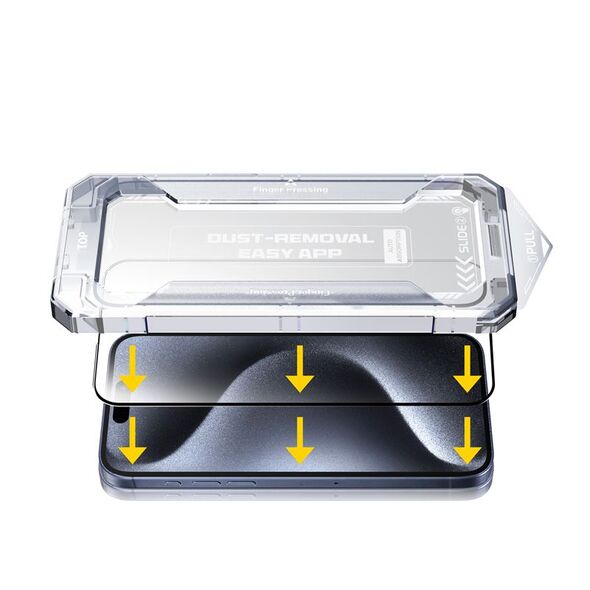 MOBILE ORIGIN Προστατευτικό γυαλί με εφαρμοστή για iPhone 15 Pro Max