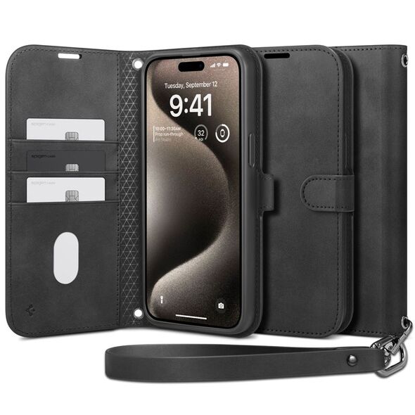 Spigen Wallet S Pro, μαύρο - iPhone 15 Pro Max