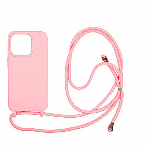 Θήκη με κορδόνι Mobile Origin, ροζ - iPhone 15 Pro