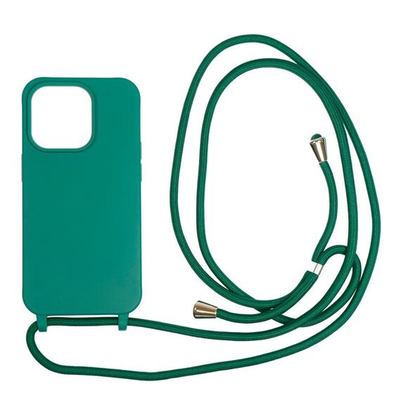 Mobile Origin Lanyard Case - Θήκη με κορδόνι, σκούρο πράσινο για iPhone 14 Pro