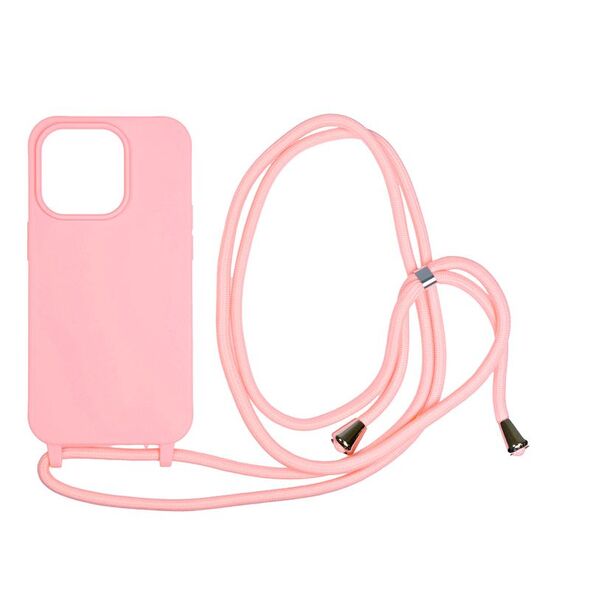 Mobile Origin Lanyard Case - Θήκη με κορδόνι, ροζ για iPhone 14 Pro