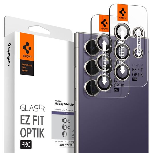 Spigen Spigen Glass tR EZ Fit Optik Pro 2 Pack, violet - Samsung Galaxy S24 Ultra