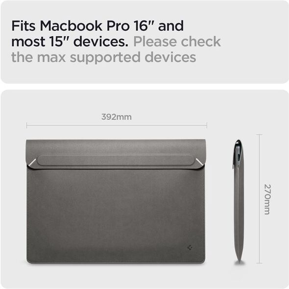 Spigen Spigen Valentinus S Θήκη για Laptop, γκρι πόλης - 16"