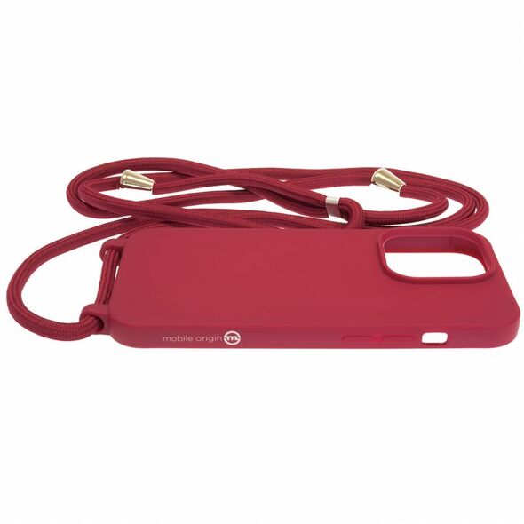 Mobile Origin Lanyard Case - Θήκη με λουράκι, κεράσι για iPhone 14 Pro