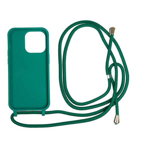 Mobile Origin Lanyard Case - Θήκη με κορδόνι, σκούρο πράσινο για iPhone 14 Pro