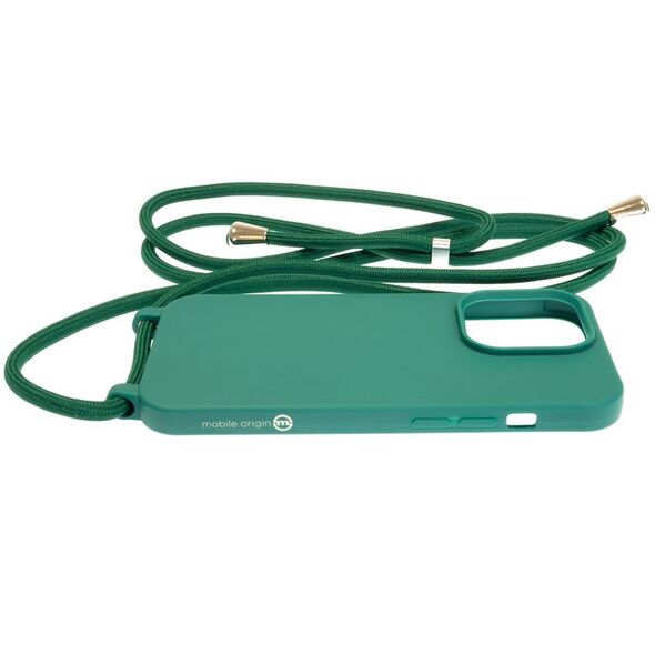 Mobile Origin Lanyard Case - Θήκη με κορδόνι, σκούρο πράσινο για iPhone 14 Pro