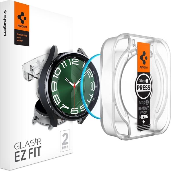 Spigen Glass tR EZ Fit 2 Pack - Samsung Galaxy Watch6 Classic 47mm