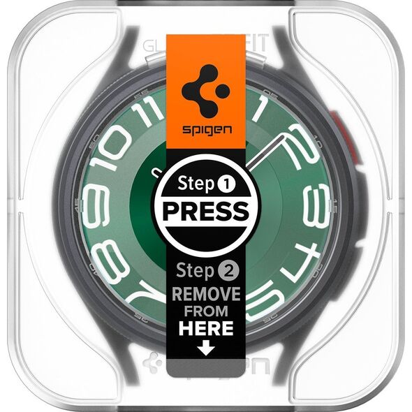 Spigen Glass tR EZ Fit 2 Pack - Samsung Galaxy Watch6 Classic 47mm