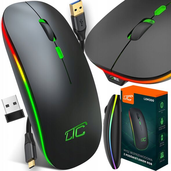 PS LTC Ασύρματο οπτικό ποντίκι, bluetooth, φωτισμός RGB