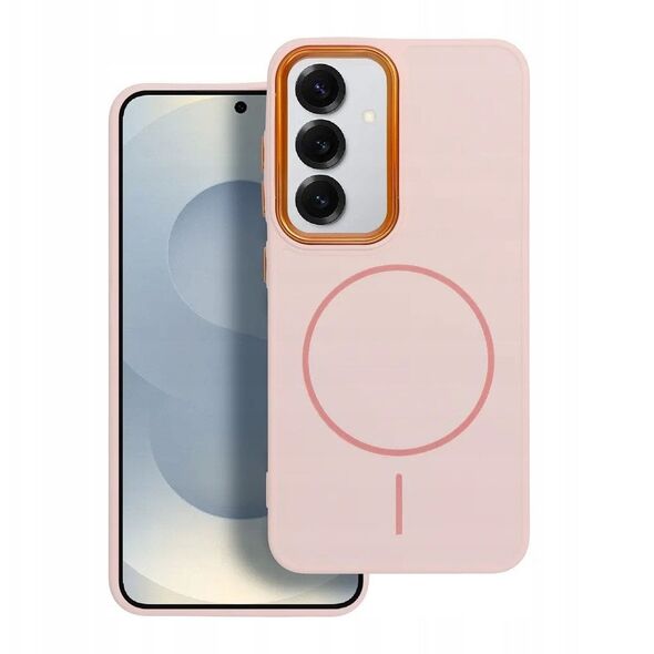 Θήκη FRAME MAG COVER συμβατή με MagSafe για SAMSUNG S25 PLUS ροζ πούδρα
