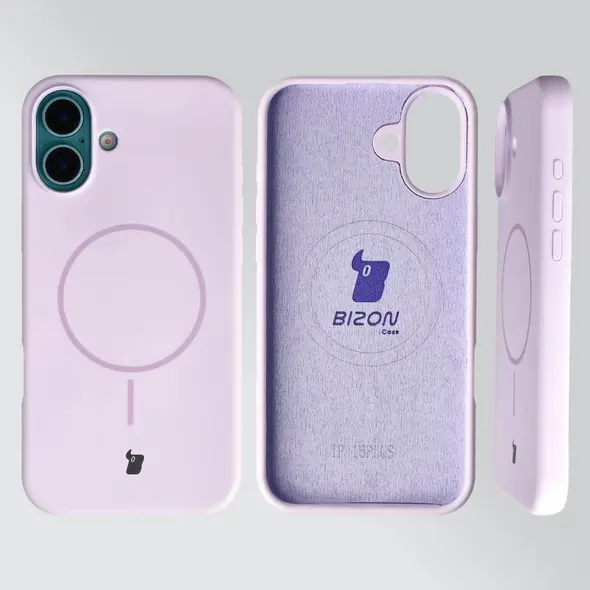 Silikonowe etui z pierścieniem magnetycznym Bizon Soft Case Magnetic do Apple iPhone 16 Plus jasnofioletowe