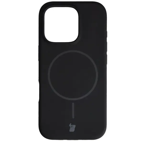 Silikonowe etui z pierścieniem magnetycznym Bizon Soft Case Magnetic do Apple iPhone 16 Pro czarne