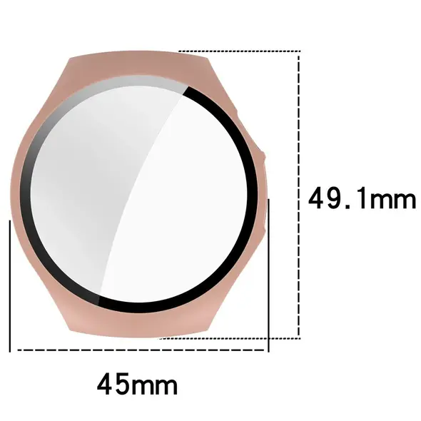 Etui ze szkłem do zegarka Bizon Case+Glass Watch do Huawei Watch 5 42mm różowe