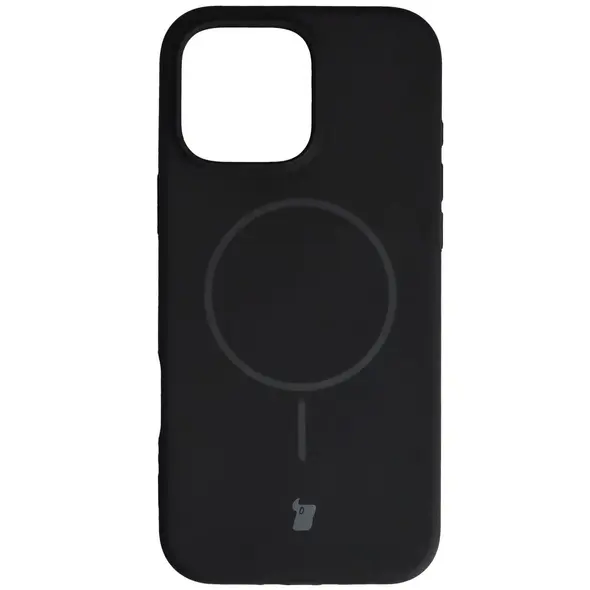 Silikonowe etui z pierścieniem magnetycznym Bizon Soft Case Magnetic do Apple iPhone 16 Pro Max czarne