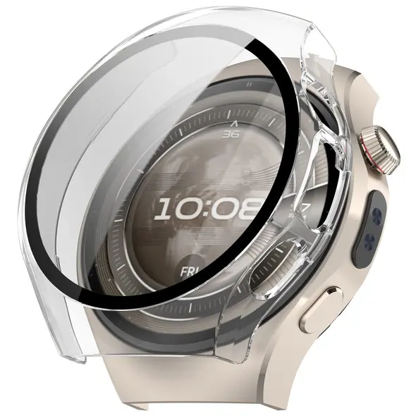 Etui ze szkłem do zegarka Bizon Case+Glass Watch do Huawei Watch 5 42mm przeźroczyste