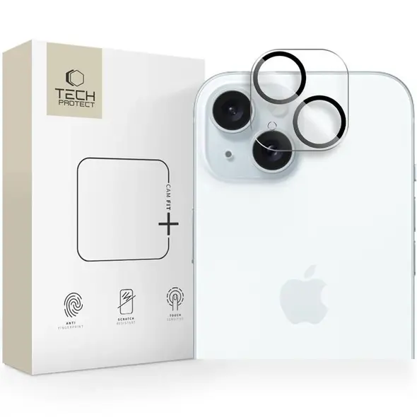 Szkło na obiektyw aparatu Tech-Protect Cam Fit+ Apple iPhone 14 / 14 Plus / 15 / 15 Plus Clear
