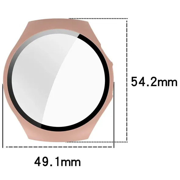Etui ze szkłem do zegarka Bizon Case+Glass Watch do Huawei Watch 5 46mm różowe